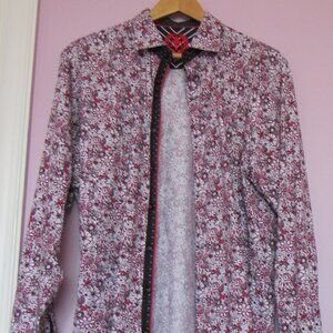 AU Noir men Shirt,floral, cotton, sz.5(XL) , armpit to armpit 23in,
